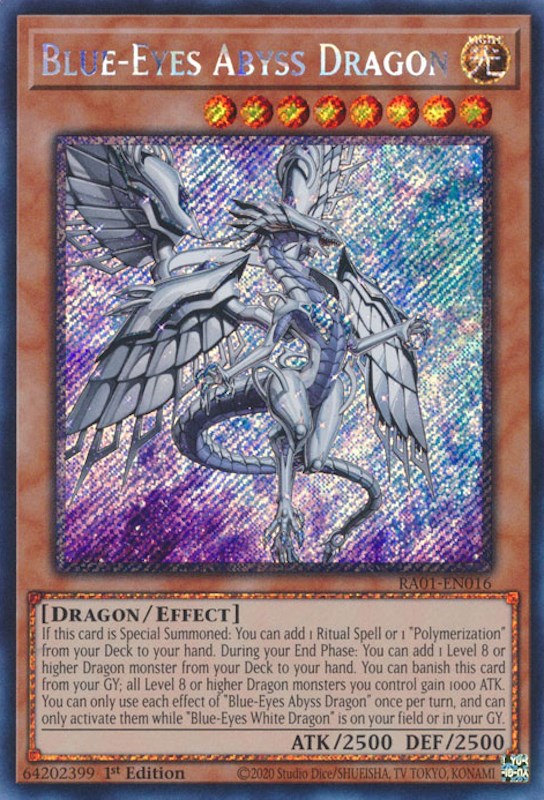 Blue-Eyes Abyss Dragon [RA01-EN016] Platinum Secret Rare | Deep Dive Games St. Marys