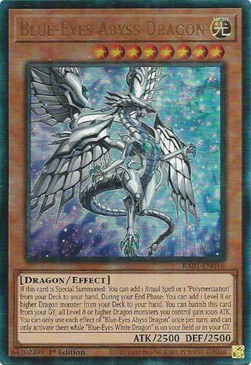 Blue-Eyes Abyss Dragon [RA01-EN016] Prismatic Ultimate Rare | Deep Dive Games St. Marys