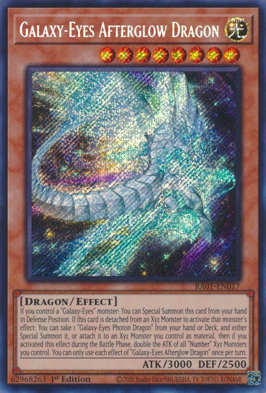 Galaxy-Eyes Afterglow Dragon [RA01-EN017] Secret Rare | Deep Dive Games St. Marys