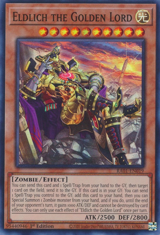 Eldlich the Golden Lord (Alternate Art) [RA01-EN019] Super Rare | Deep Dive Games St. Marys