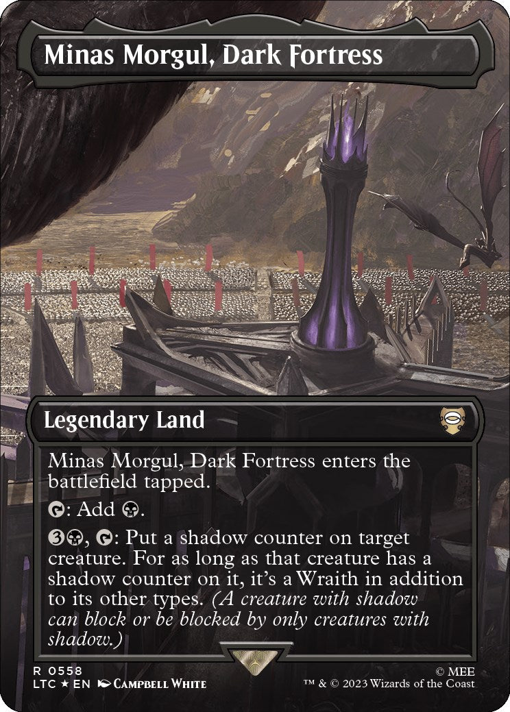 Minas Morgul, Dark Fortress (Borderless) (Surge Foil) [The Lord of the Rings: Tales of Middle-Earth Commander] | Deep Dive Games St. Marys