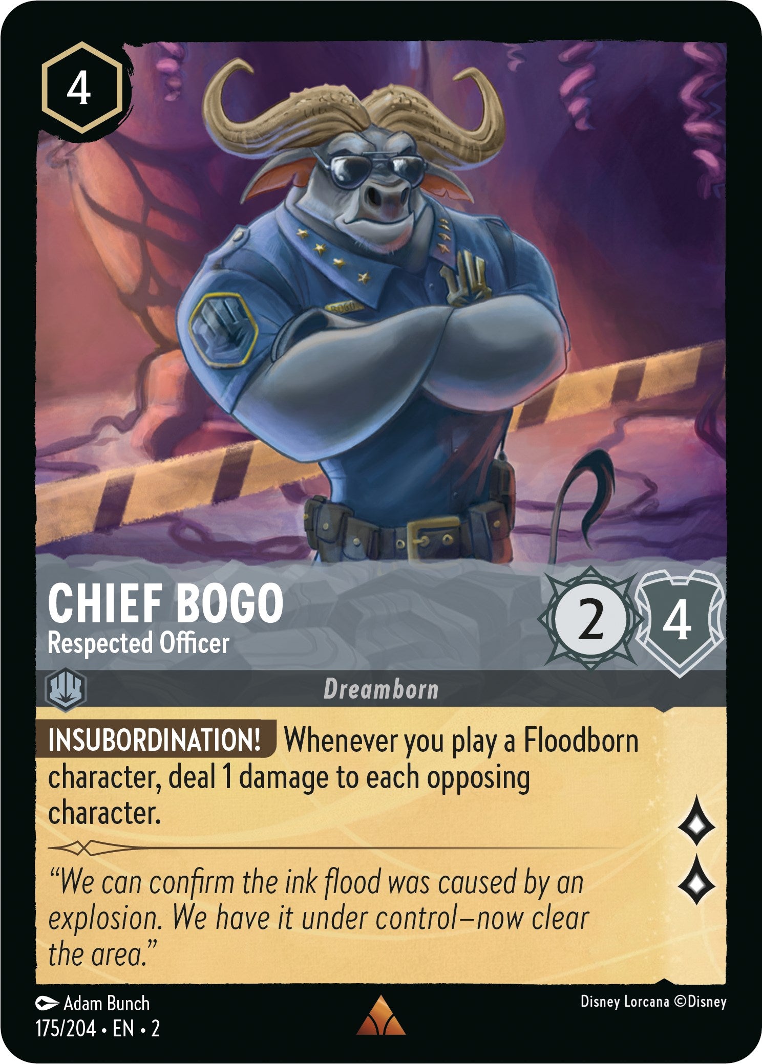 Chief Bogo - Respected Officer (175/204) [Rise of the Floodborn] | Deep Dive Games St. Marys