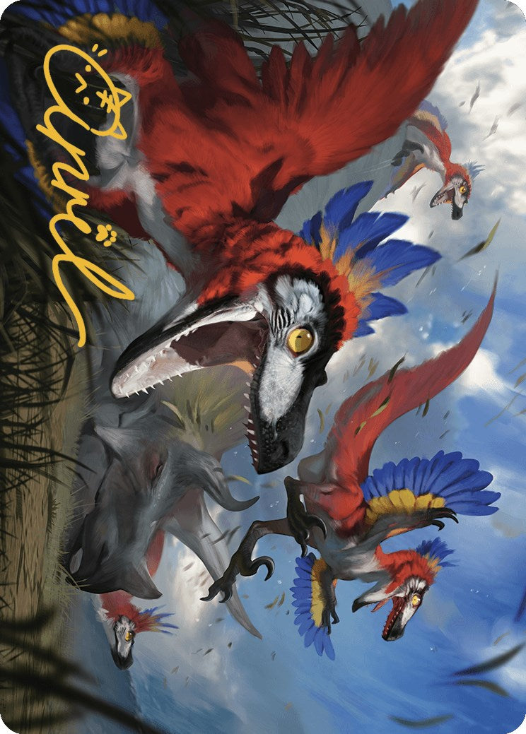 Wrathful Raptors Art Card (Gold-Stamped Signature) [The Lost Caverns of Ixalan Art Series] | Deep Dive Games St. Marys