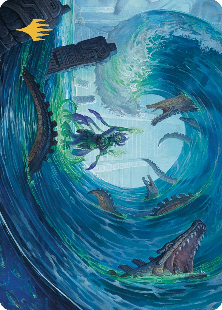 Wave Goodbye Art Card (Gold-Stamped Planeswalker Symbol) [The Lost Caverns of Ixalan Art Series] | Deep Dive Games St. Marys