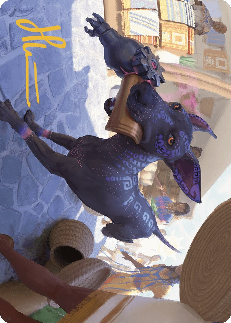 Mischievous Pup Art Card (Gold-Stamped Signature) [The Lost Caverns of Ixalan Art Series] | Deep Dive Games St. Marys