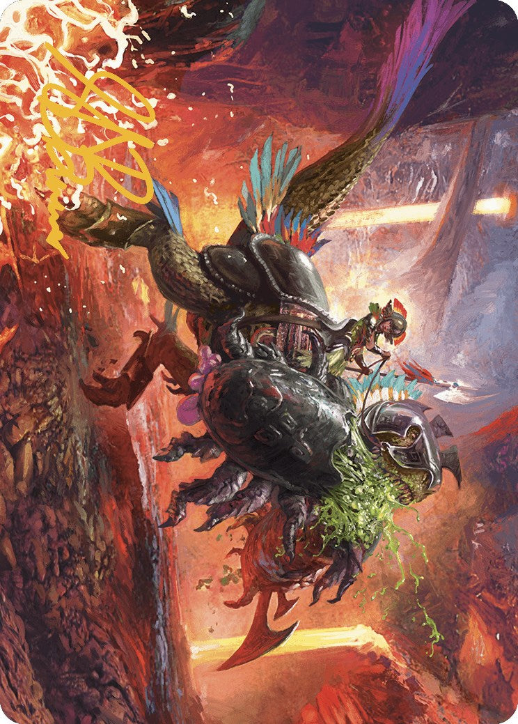 Triumphant Chomp Art Card (Gold-Stamped Signature) [The Lost Caverns of Ixalan Art Series] | Deep Dive Games St. Marys