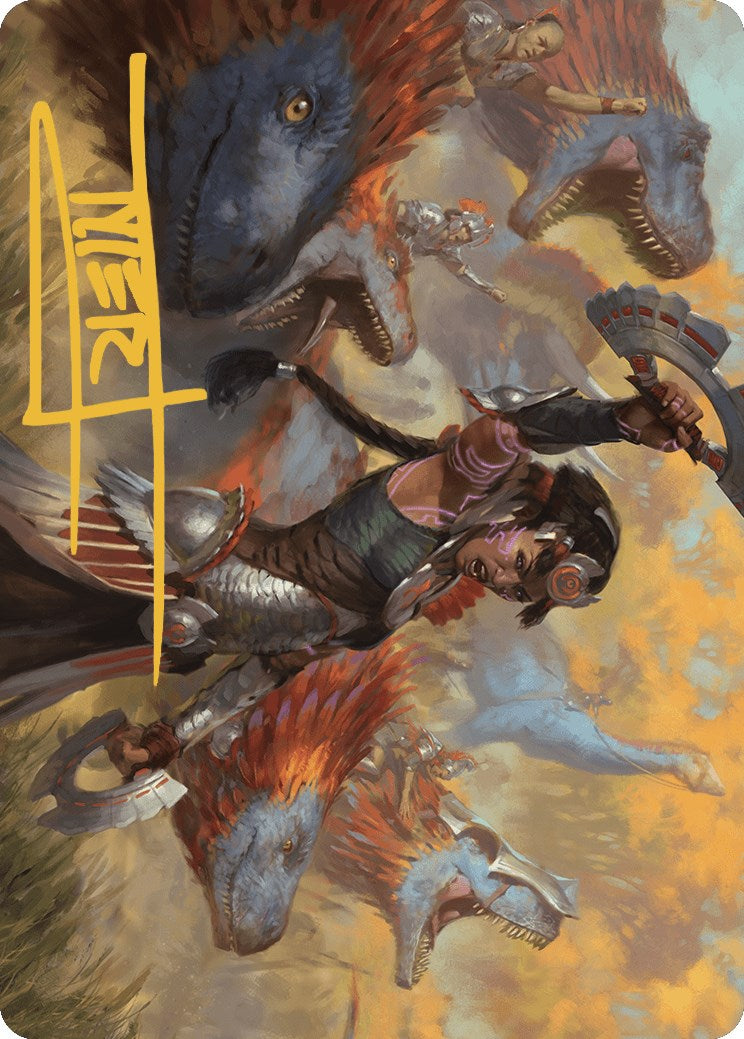 Huatli, Poet of Unity Art Card (Gold-Stamped Signature) [The Lost Caverns of Ixalan Art Series] | Deep Dive Games St. Marys