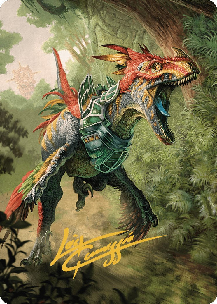 Dinosaur Token Art Card (Gold-Stamped Signature) [The Lost Caverns of Ixalan Art Series] | Deep Dive Games St. Marys
