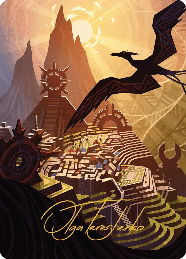 Plains Art Card (Gold-Stamped Signature) [The Lost Caverns of Ixalan Art Series] | Deep Dive Games St. Marys