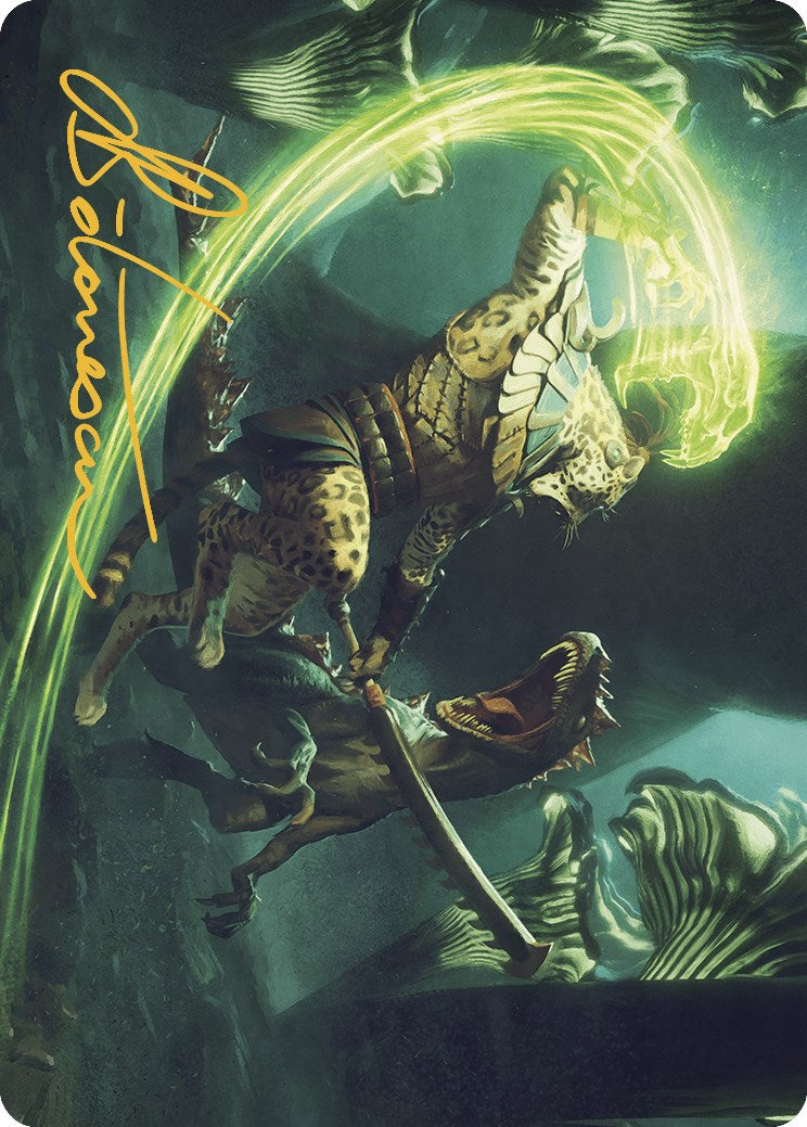 Contest of Claws Art Card (Gold-Stamped Signature) [The Lost Caverns of Ixalan Art Series] | Deep Dive Games St. Marys