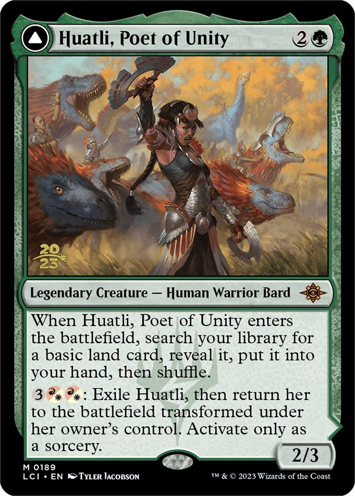 Huatli, Poet of Unity // Roar of the Fifth People [The Lost Caverns of Ixalan Prerelease Cards] | Deep Dive Games St. Marys