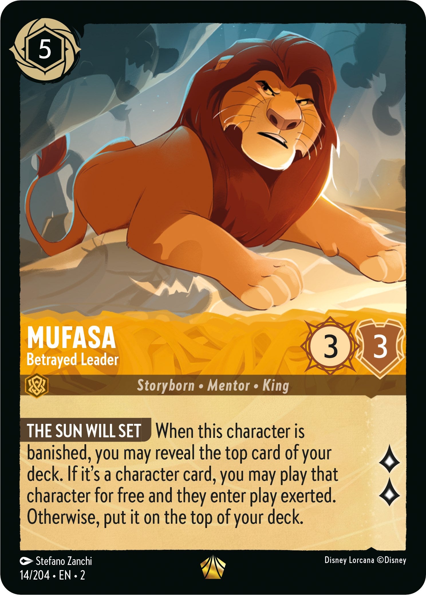 Mufasa - Betrayed Leader (14/204) [Rise of the Floodborn] | Deep Dive Games St. Marys