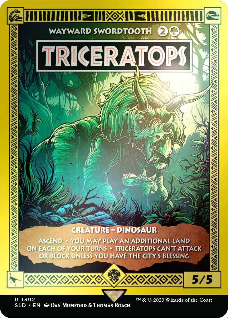 Triceratops - Wayward Swordtooth (Rainbow Foil) [Secret Lair Drop Series] | Deep Dive Games St. Marys