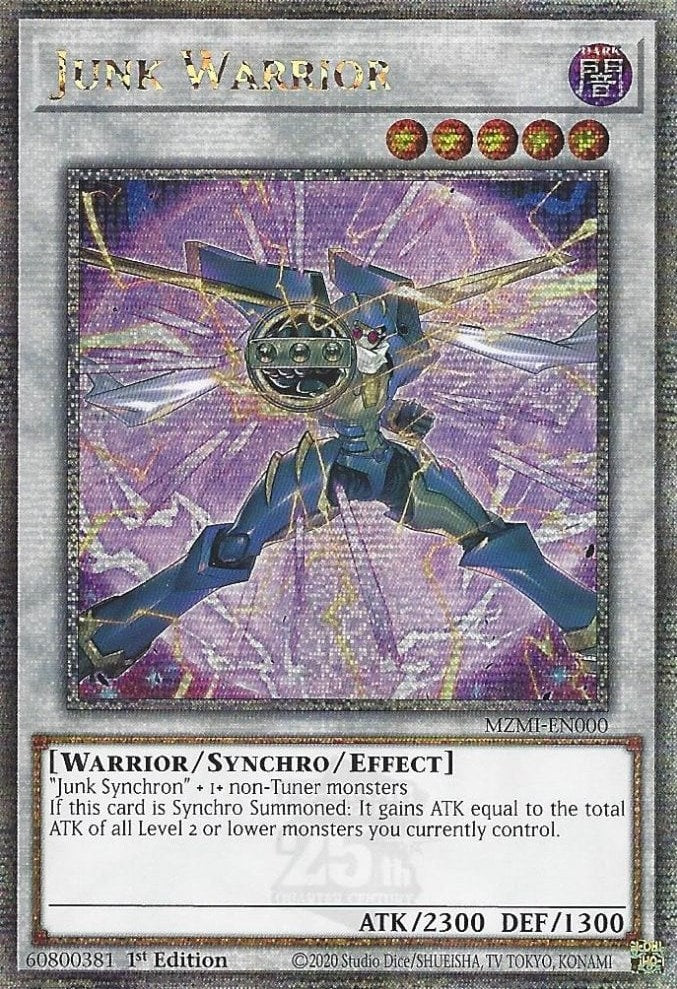 Junk Warrior (Quarter Century Secret Rare) [MZMI-EN000] Quarter Century Secret Rare | Deep Dive Games St. Marys