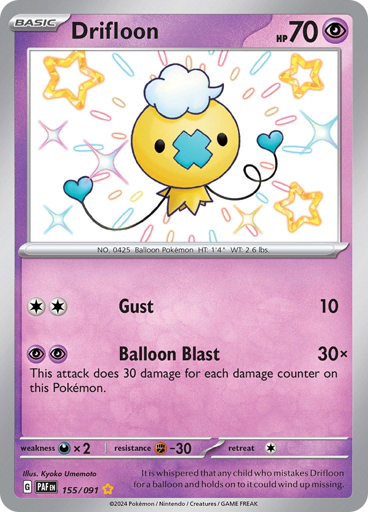 Drifloon (155/091) [Scarlet & Violet: Paldean Fates] | Deep Dive Games St. Marys