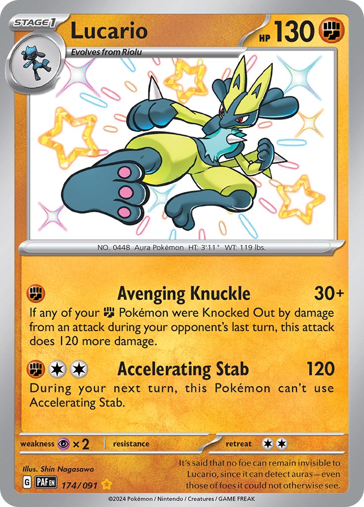 Lucario (174/091) [Scarlet & Violet: Paldean Fates] | Deep Dive Games St. Marys