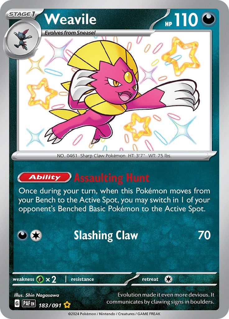 Weavile (183/091) [Scarlet & Violet: Paldean Fates] | Deep Dive Games St. Marys