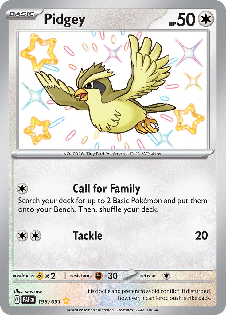 Pidgey (196/091) [Scarlet & Violet: Paldean Fates] | Deep Dive Games St. Marys