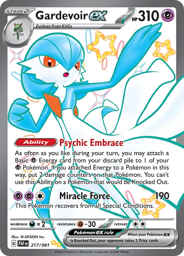 Gardevoir ex (217/091) [Scarlet & Violet: Paldean Fates] | Deep Dive Games St. Marys