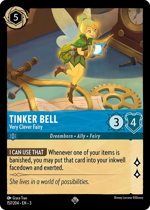 Tinker Bell - Very Clever Fairy (157/204) [Into the Inklands] | Deep Dive Games St. Marys