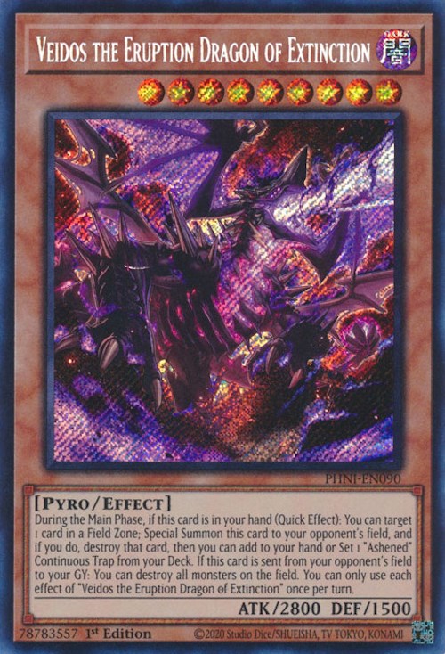 Veidos the Eruption Dragon of Extinction [PHNI-EN090] Secret Rare | Deep Dive Games St. Marys