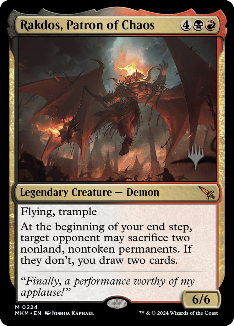 Rakdos, Patron of Chaos (Promo Pack) [Murders at Karlov Manor Promos] | Deep Dive Games St. Marys