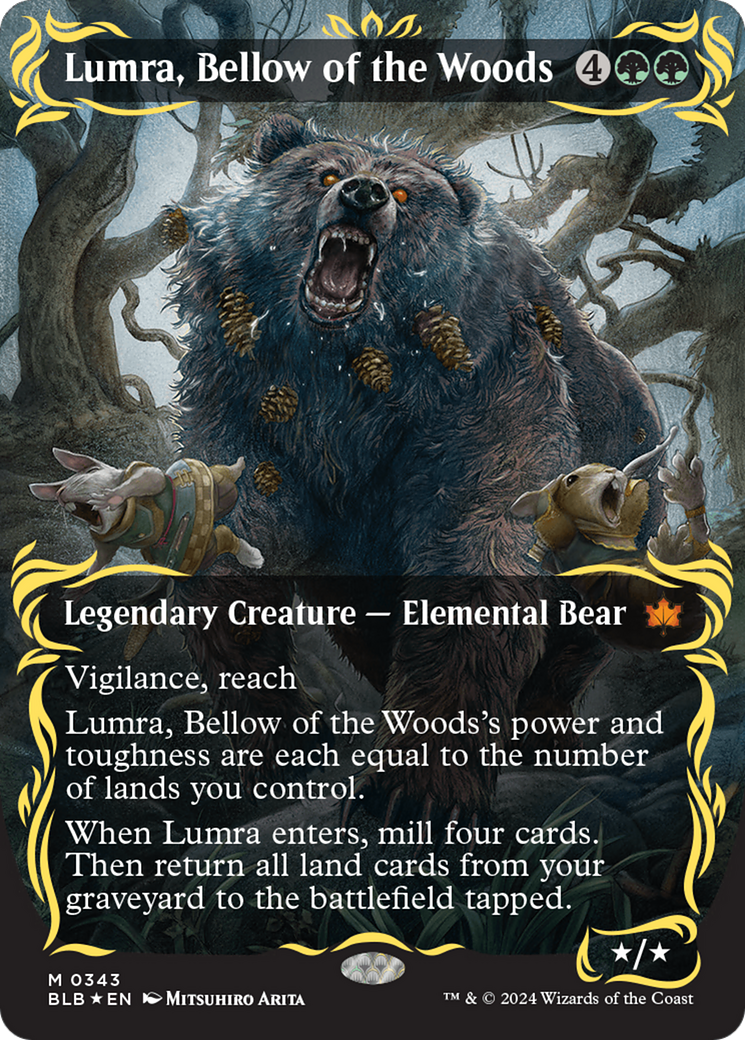 Lumra, Bellow of the Woods (Borderless) (Raised Foil) [Bloomburrow] | Deep Dive Games St. Marys