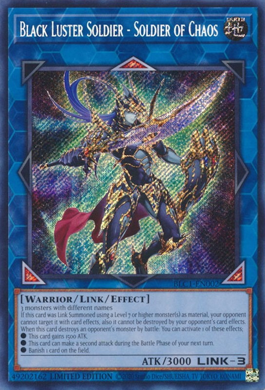 Black Luster Soldier - Soldier of Chaos [BLC1-EN002] Secret Rare | Deep Dive Games St. Marys