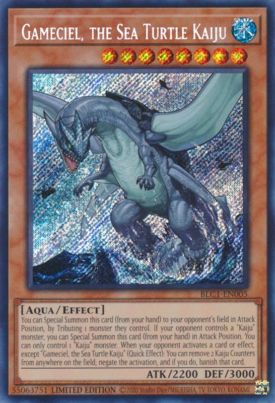 Gameciel, the Sea Turtle Kaiju [BLC1-EN005] Secret Rare | Deep Dive Games St. Marys