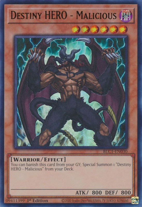 Destiny HERO - Malicious [BLC1-EN030] Ultra Rare | Deep Dive Games St. Marys