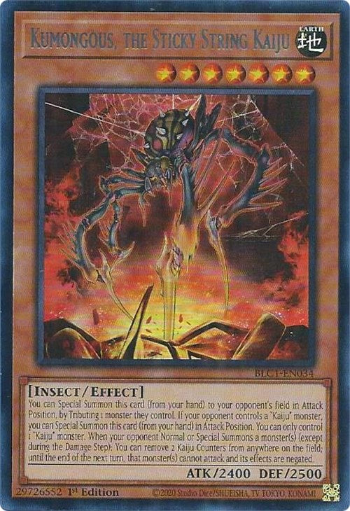 Kumongous, the Sticky String Kaiju (Silver) [BLC1-EN034] Ultra Rare | Deep Dive Games St. Marys