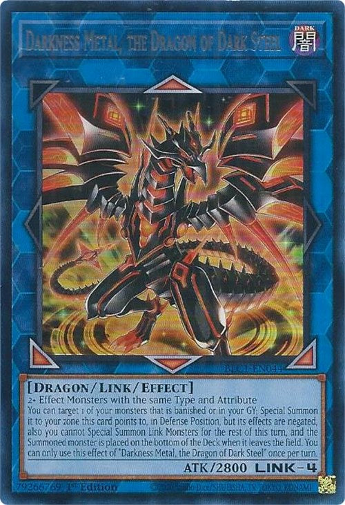 Darkness Metal, the Dragon of Dark Steel (Silver) [BLC1-EN044] Ultra Rare | Deep Dive Games St. Marys