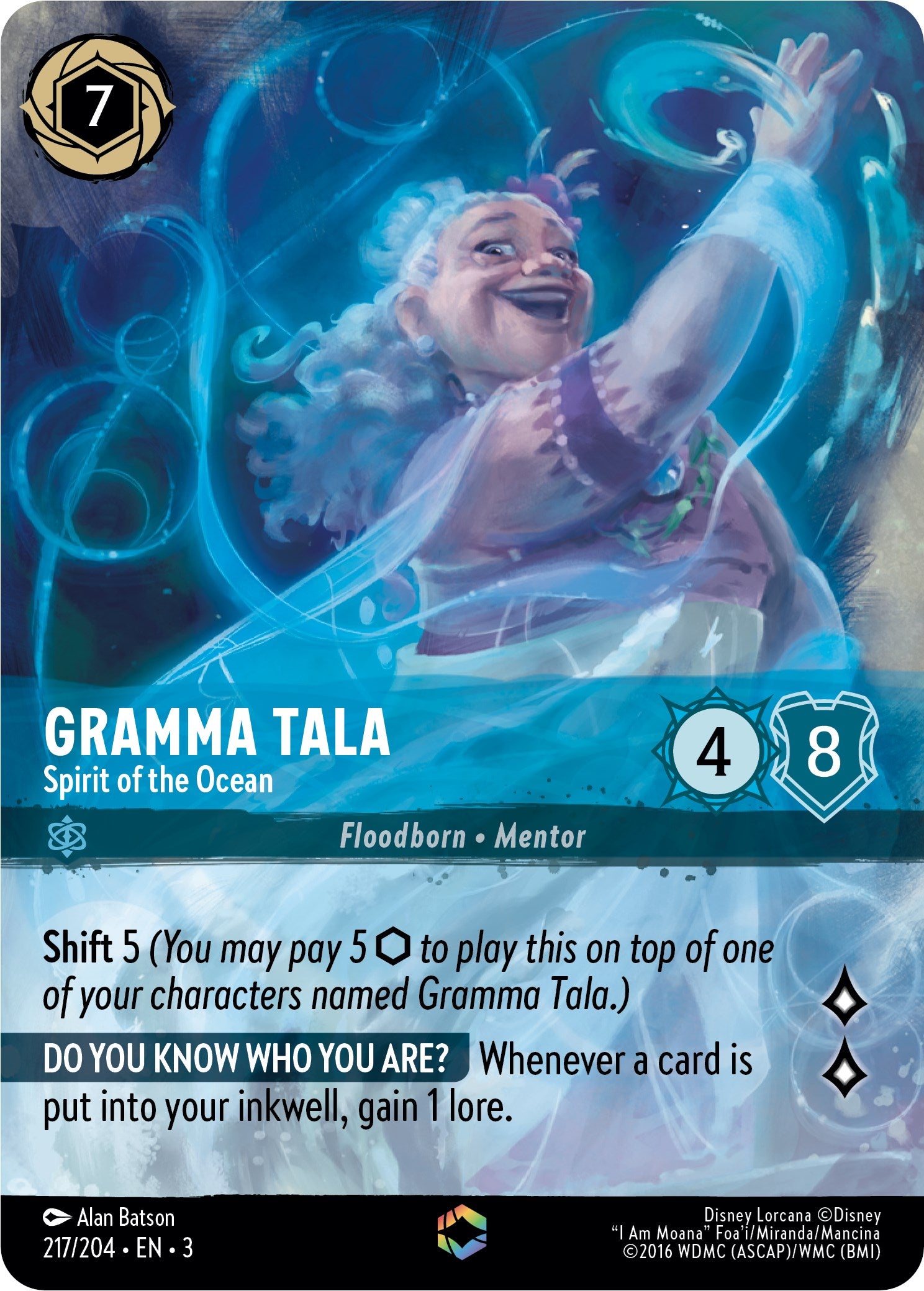 Gramma Tala - Spirit of the Ocean (Alternate Art) (217/204) [Into the Inklands] | Deep Dive Games St. Marys