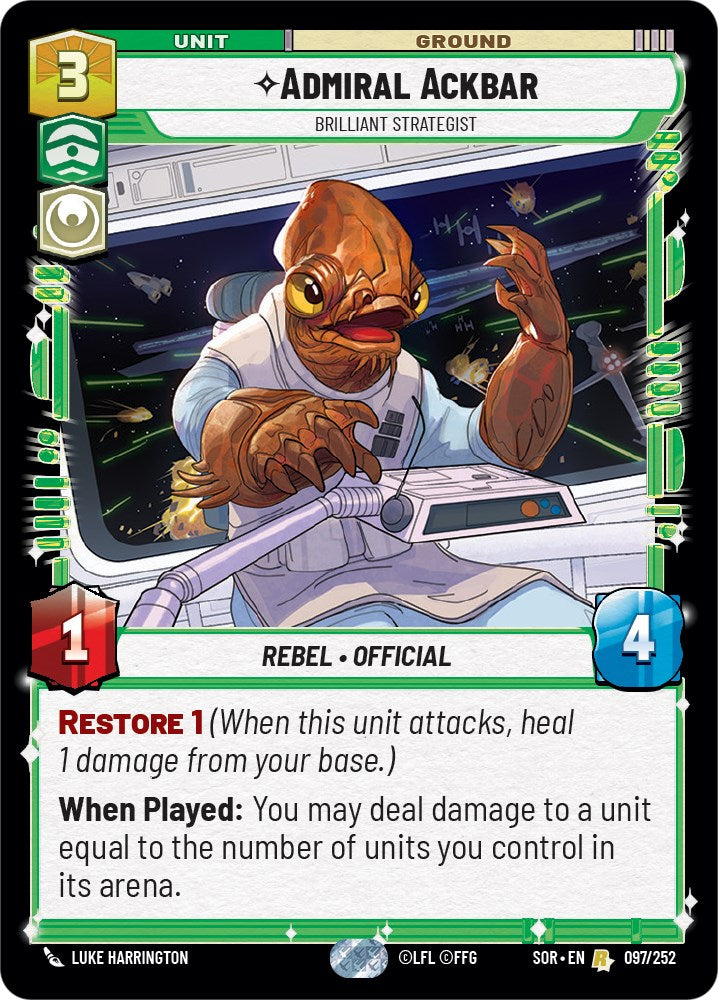 Admiral Ackbar - Brilliant Strategist (097/252) [Spark of Rebellion] | Deep Dive Games St. Marys