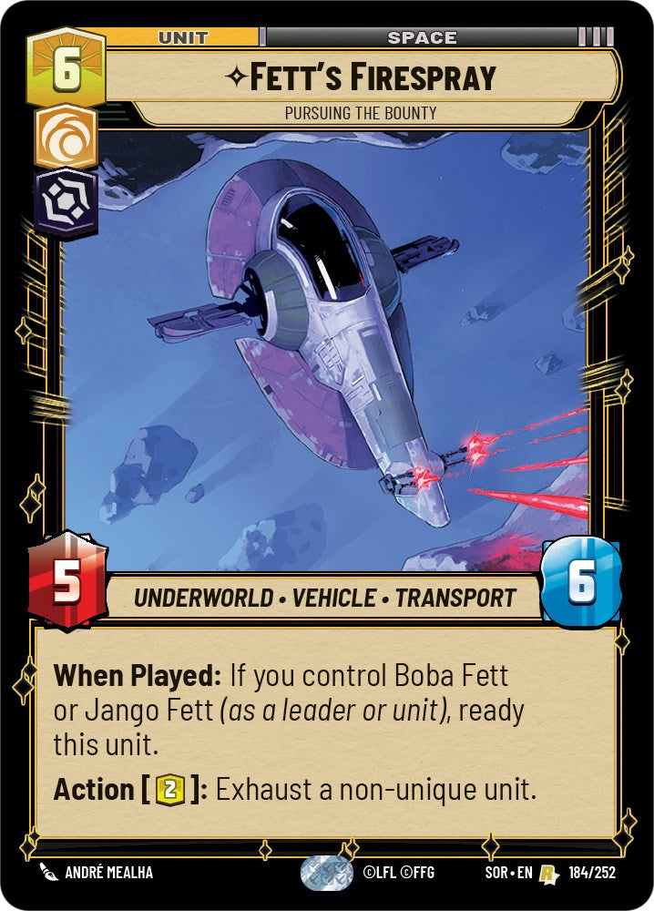 Fett's Firespray - Pursuing the Bounty (184/252) [Spark of Rebellion] | Deep Dive Games St. Marys
