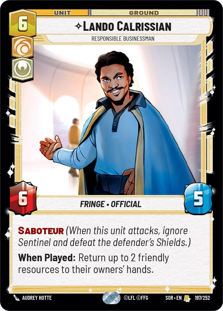 Lando Calrissian - Responsible Businessman (197/252) [Spark of Rebellion] | Deep Dive Games St. Marys
