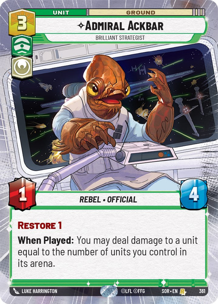 Admiral Ackbar - Brilliant Strategist (Hyperspace) (361) [Spark of Rebellion] | Deep Dive Games St. Marys