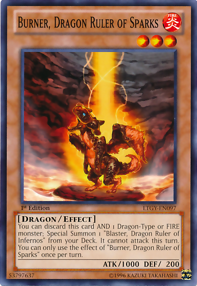 Burner, Dragon Ruler of Sparks [LTGY-EN097] Common | Deep Dive Games St. Marys