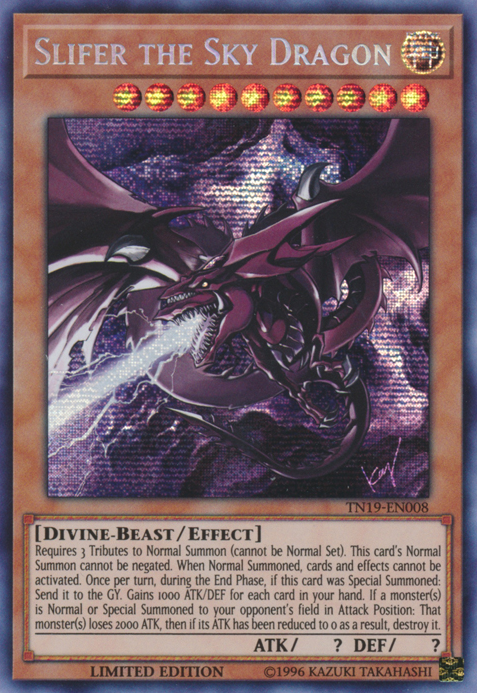 Slifer the Sky Dragon [TN19-EN008] Prismatic Secret Rare | Deep Dive Games St. Marys