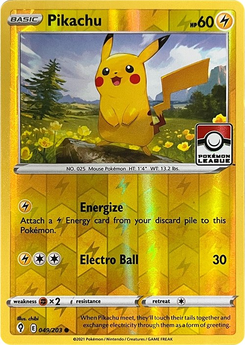 Pikachu (049/203) (2023 2024 League Promo) [League & Championship Cards] | Deep Dive Games St. Marys