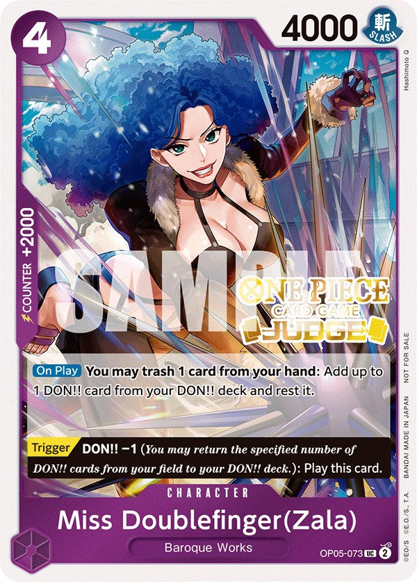 Miss Doublefinger(Zala) (Judge Pack Vol. 3) [One Piece Promotion Cards] | Deep Dive Games St. Marys