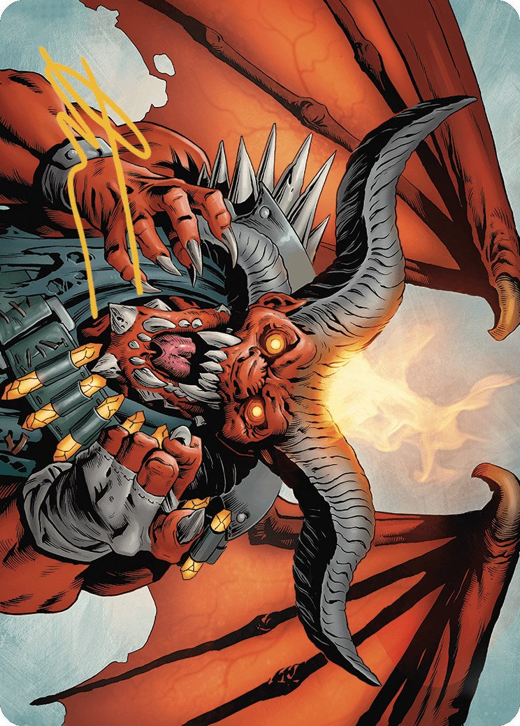 Rakdos, the Muscle Art Card (Gold-Stamped Signature) [Outlaws of Thunder Junction Art Series] | Deep Dive Games St. Marys
