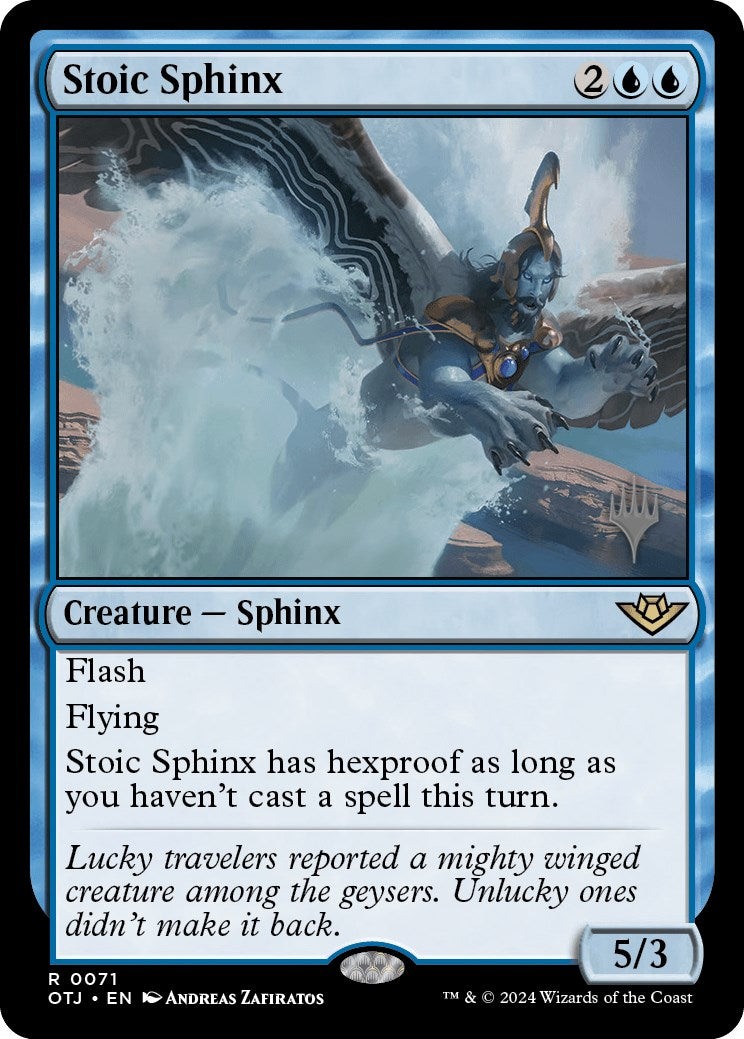 Stoic Sphinx (Promo Pack) [Outlaws of Thunder Junction Promos] | Deep Dive Games St. Marys