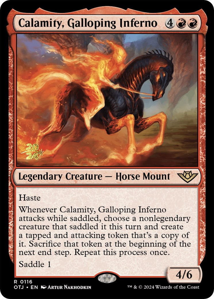 Calamity, Galloping Inferno [Outlaws of Thunder Junction Prerelease Promos] | Deep Dive Games St. Marys