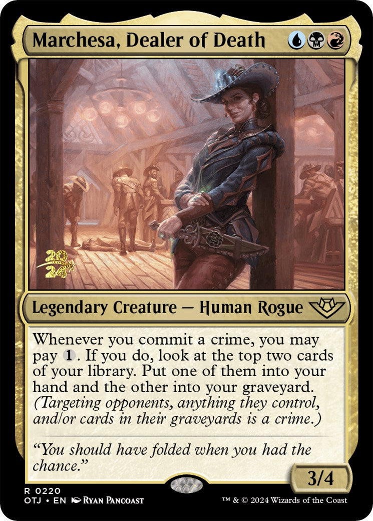 Marchesa, Dealer of Death [Outlaws of Thunder Junction Prerelease Promos] | Deep Dive Games St. Marys