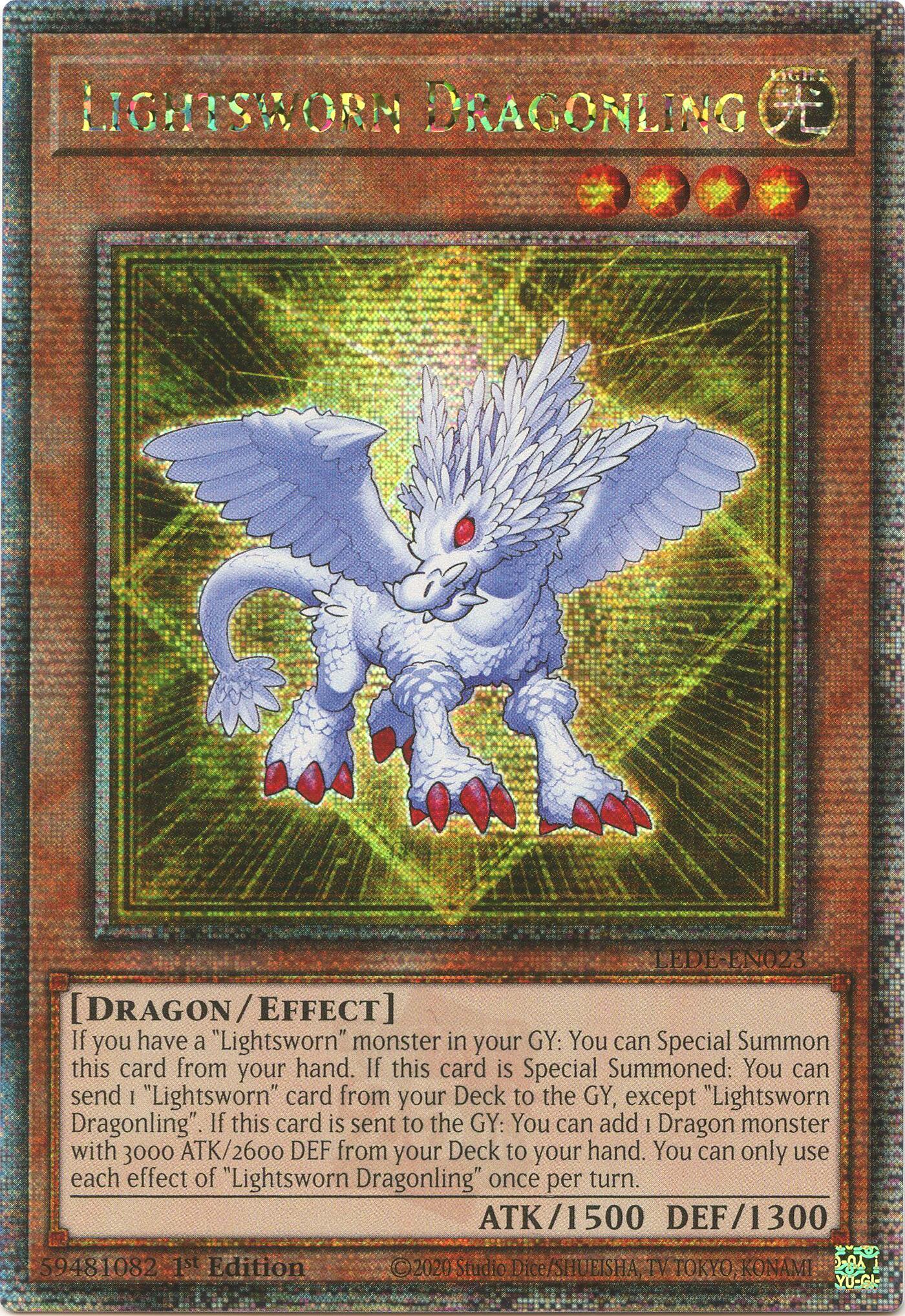 Lightsworn Dragonling (Quarter Century Secret Rare) [LEDE-EN023] Quarter Century Secret Rare | Deep Dive Games St. Marys