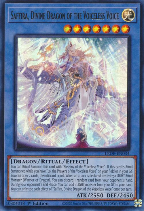 Saffira, Divine Dragon of the Voiceless Voice [LEDE-EN034] Ultra Rare | Deep Dive Games St. Marys