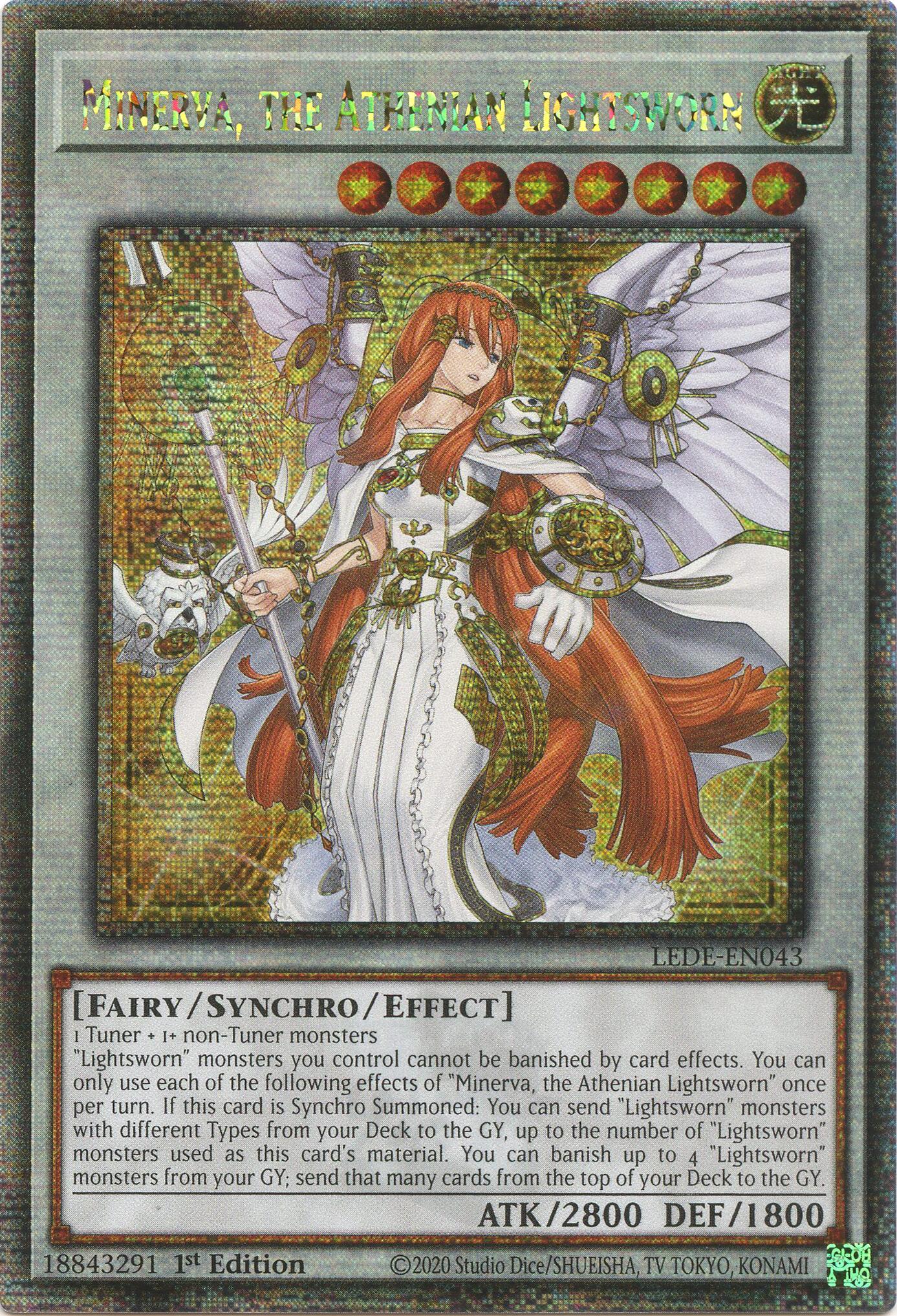 Minerva, the Athenian Lightsworn (Quarter Century Secret Rare) [LEDE-EN043] Quarter Century Secret Rare | Deep Dive Games St. Marys