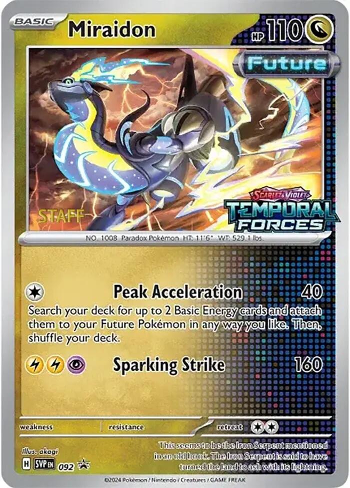 Miraidon (092) (Stamped) (Staff) [Scarlet & Violet: Black Star Promos] | Deep Dive Games St. Marys