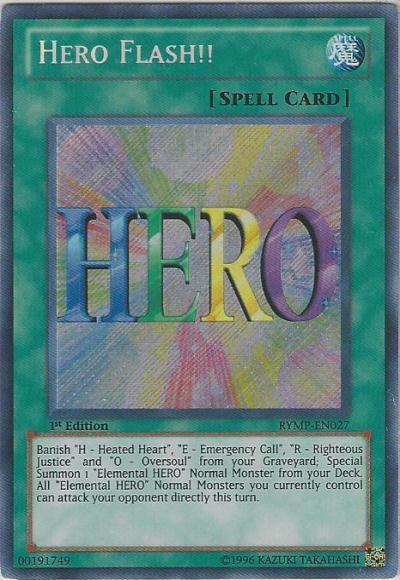 Hero Flash!! [RYMP-EN027] Secret Rare | Deep Dive Games St. Marys